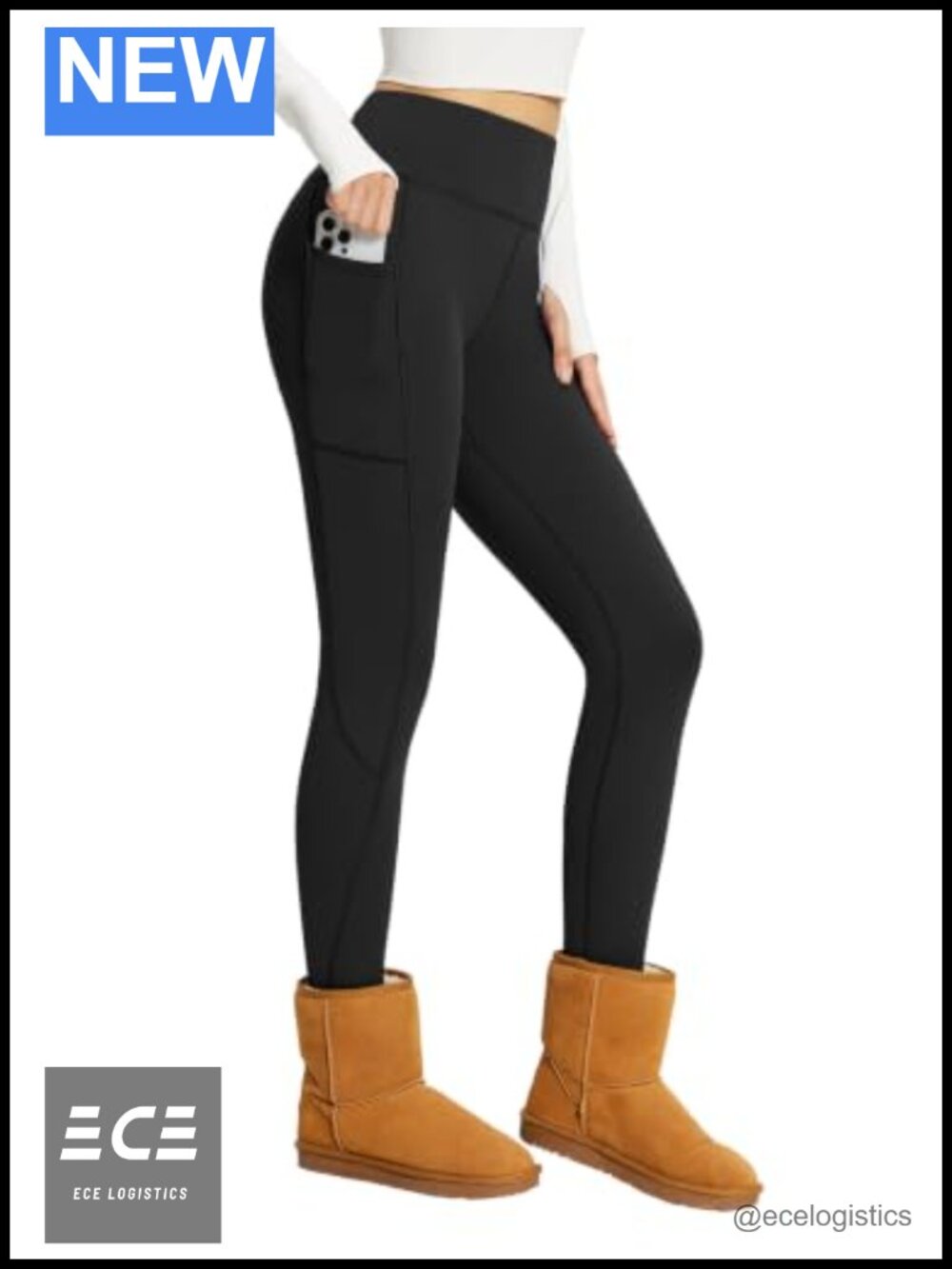 Fleece Lined Winter Thermal Waterproof Leggings with Pockets